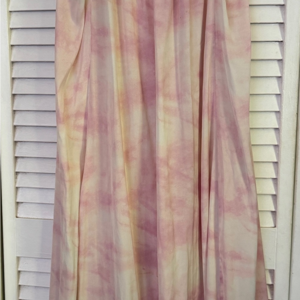 Intimately by Free People Women's Pink Tie-Dye Maxi Slip Dress with Ruffle Hem - Picture 3 of 7